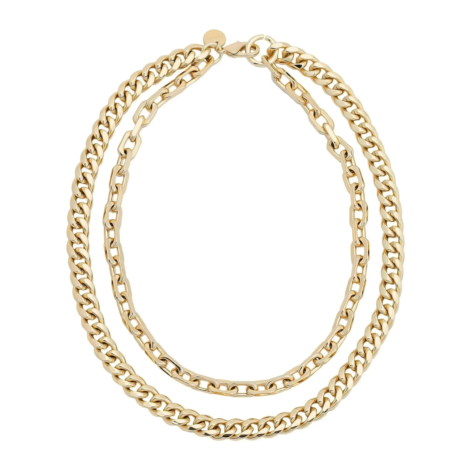 Gold Cash Necklace with Simple Design and Secure Clasp