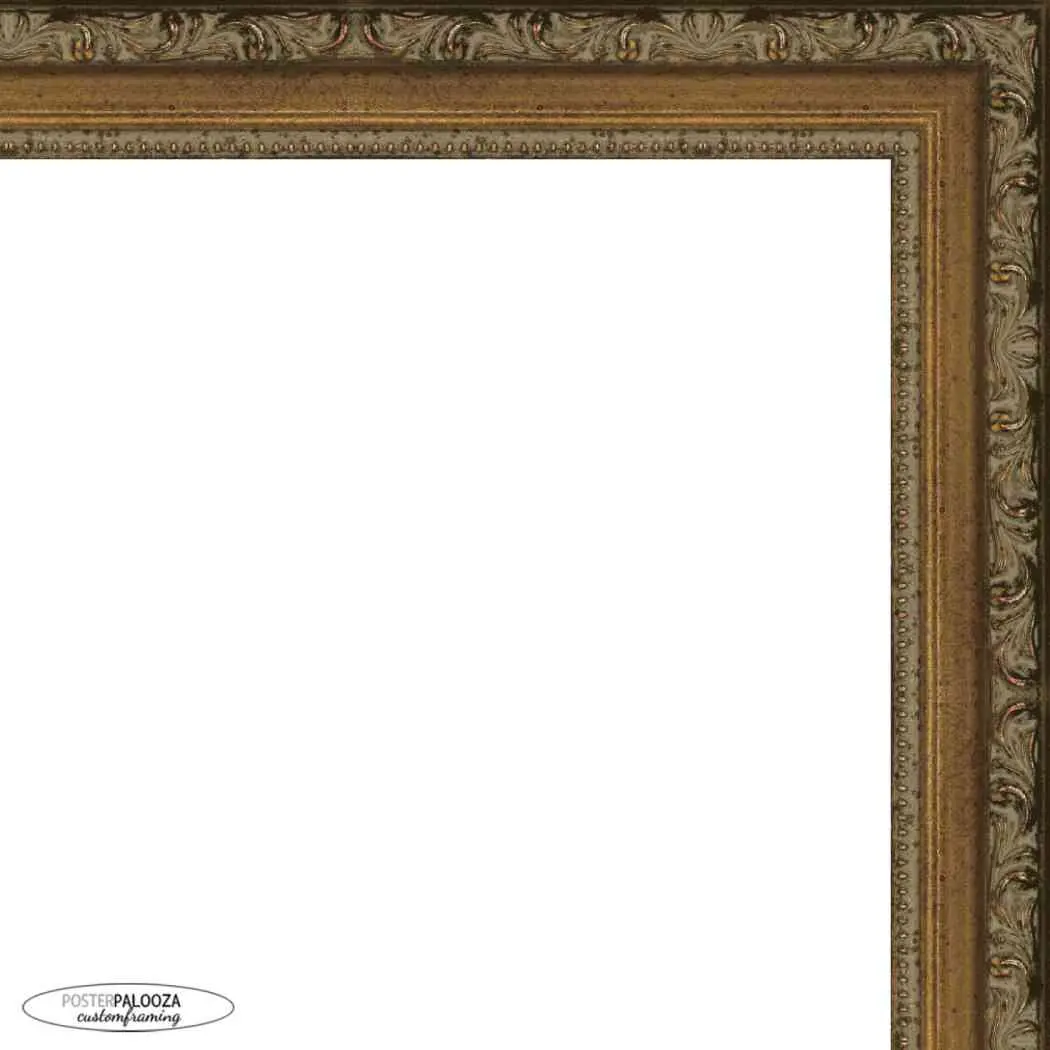 4x12 Sculpted Gold Picture Frame - UV Acrylic, Foam Board Backing, Hanging Hardware
