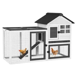 Aivituvin Large Outdoor Rabbit Hutch XZ7002, No Wire Mesh Above the Tray