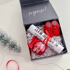 Christmas Pregnancy Announcement Gift Box, Pregnancy Surprise for Grandparents, Holiday Baby Reveal to Family, Newspaper Pregnancy Reveal