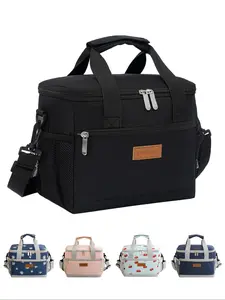 Large Capacity Durable Lunch Bag Insulated Lunch Box Cooler Handbag, Essential Travel Item for Adults, Fall & Winter Festival Design