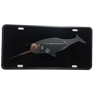 CustoMonsterDesigns Narwhal Narwhale Heavy Duty Aluminum License Plate