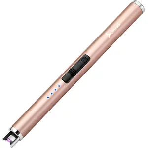 SUPRUS Rechargeable Type-C Electric Lighter - Kitchen Utensil, Portable, Lightweight, Upgraded LED Battery Display, Safety Switch, Flameless Plasma Windproof for Candle, BBQ Gifts