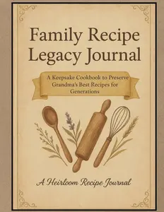 Family Recipe Legacy Journal: A Keepsake Cookbook to Preserve Grandma’s Best Recipes for Generations