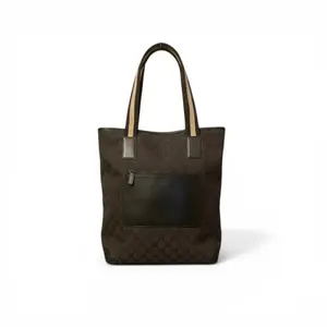 Pre-owned GUCCI Canvas Tote Bags Vintage Monogram Tote, Black