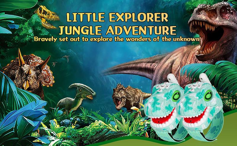 Fygurso Dinosaur Walkie Talkies for Kids, 3280 Ft 3 Channel Two-Way Walkie Talkies Dinosaur & Spider 2 Pack Audio Spy Device Multicolor