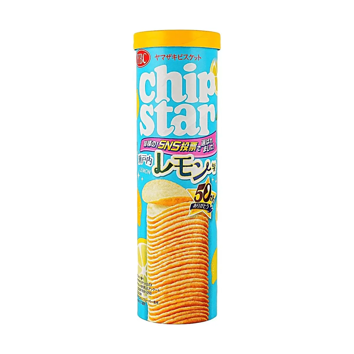 YBC Yamazaki Chip Star Potato Chips - Setouchi Lemon Flavor, Large Size 105g - Crispy Japanese Snack