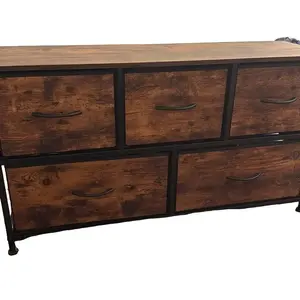 5 Drawer Bedroom Dresser - Modern Style with Black Handles, Ideal for Organizing Clothing and Personal Belongings