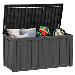 [dealsforyoudays] 150-Gallon Outdoor Storage Box – Spacious Waterproof Resin Deck Box for Patio, Garden, and Backyard Storage-Christmas Gifts