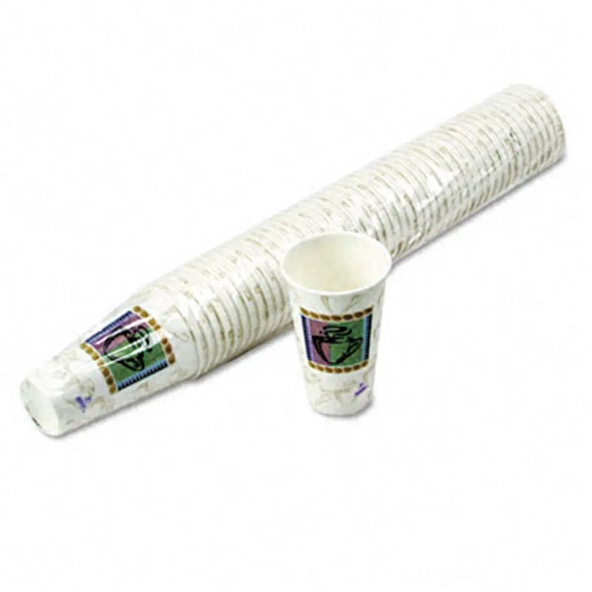 Dixie 8oz Insulating Disposable Paper Hot Cups - Coffee Dreams Multicolor Packaging, 500 Pcs/Carton, Secure Comfortable Feel, Insulation Feature, Ideal for Home & Party Use, Festive Party Gift Essential, Disposable Cups