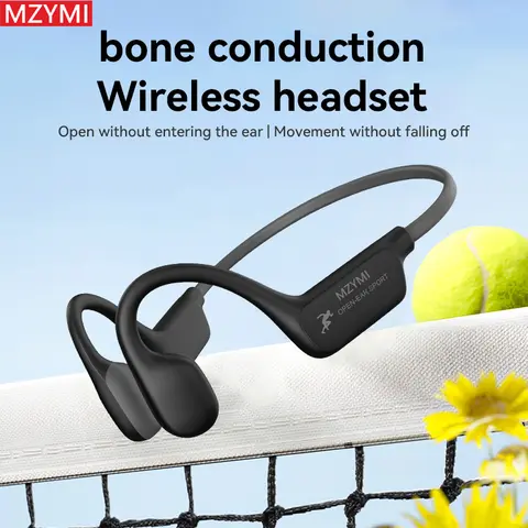 MZYMI i18Pro Bone Conduction Technology Wireless Headphones - Sports Headphones, IPX6 Waterproof, Ergonomic Clip-On Ear Hook, 15H Battery Life, Electronic Charging Port, Daily Wear, Unique Gifts for Man, Tangle-Free