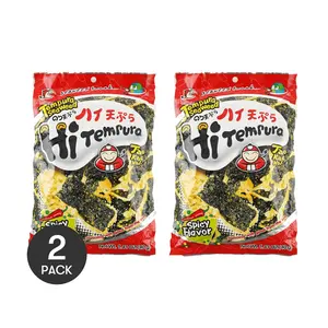 TAO KAE NOI Thai Seaweed Snacks - Spicy Tempura Flavor, 40g x 2 Packs | Crunchy & Delicious