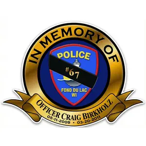 Officer Craig Birkholz Memorial Helmet Window or Helmet Decal (Copy)