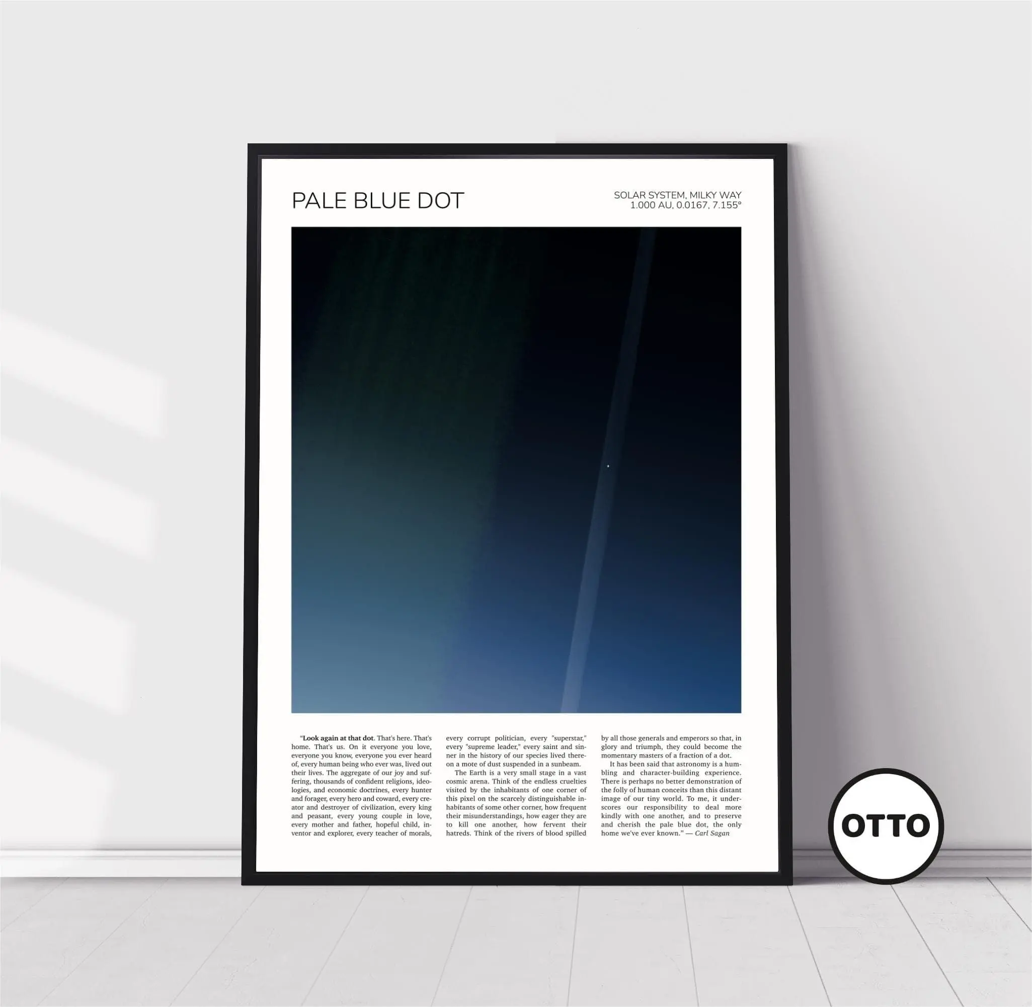 [SALE UP TO 45%, Unframed] Pale Blue Dot High Resolution Wall Art, Carl Sagan Quote, NASA Earth Solar System Print
