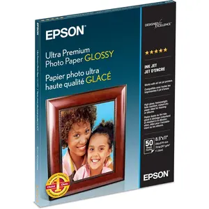 Epson Ultra Premium Photo Paper Glossy (8.5x11 Inches, 50 Sheets) (S042175),White