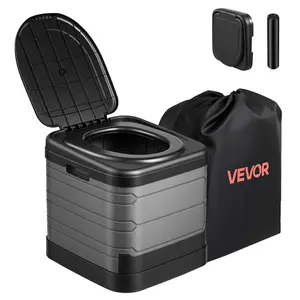 VEVOR Portable Folding Camping Toilet for Adults, 330 lbs Load Capacity, Camping Supplies with Carry Bag & Trash Bags, Camper RV & Glamping Camping Accessories, Suitable for Home & Outdoor Use