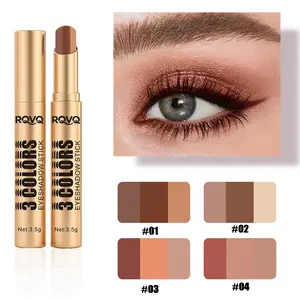 3 Colors Eyeshadow Stick, Cream Shimmer Eye Makeup, Waterproof Long Lasting 24H Wear, Multi-Use Eyeshadow Crayon for Beginner, 4 Colors Available