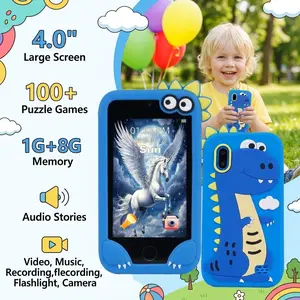KGG 4.0 Inch Touchscreen Kids Toy Phone, Educational Fun Tool, 1G+8G, Puzzles Games, Music, Video, Camera, Alarm, Flashlight, Calendar, Calculator