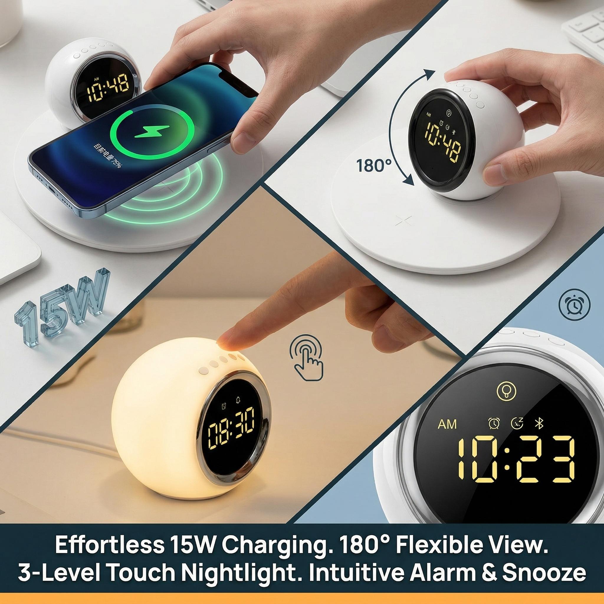 Multi-Function Wireless Charging Digital Night Light Alarm egg alarm clock | Exclusive Holiday Design | Creative Home Gift | Themed Edition for March Madness, Spring Break, World Cup & Easter Multi-Function Wireless Charging Digital Night Light Alarm egg alarm clock | Exclusive Holiday Design | Creative Home Gift | Themed Edition for March Madness, Spring Break, World Cup & Easter