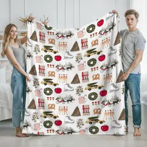New York Christmas Blanket, NYC Holiday For Bed or Couch, Festive City Scene Print, Cozy Home Decor, Holiday Gift Suitable for beds and sofas can also be given as a gift