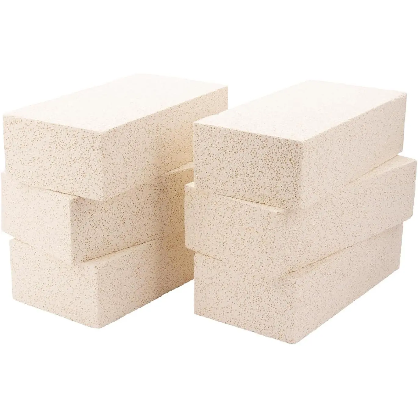 6 Pieces Insulating Fire Brick for Ovens, Kilns, Fireplaces, Forges 9" x 4.5" x 2.5" 2300F Rated Insulating Fire Bricks