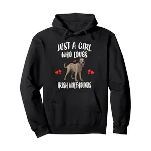 Men's Hoodies Irish Wolfhound Lover's Hoodie Blend, Casual Long Sleeve Pullover with Cartoon Dog Print, Regular Fit Knit Fabric Hooded Sweatshirt
