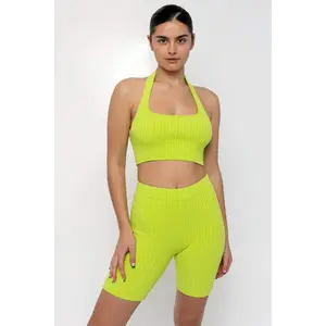 RFK51 - Ultra Heavy Knit Ribbed Halter Top