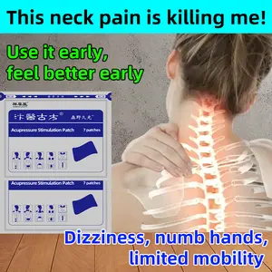 Cervical pain, neck swelling and stiffness, nausea, neck ache, nerve compression, headache, dizziness, numb hands relief patch