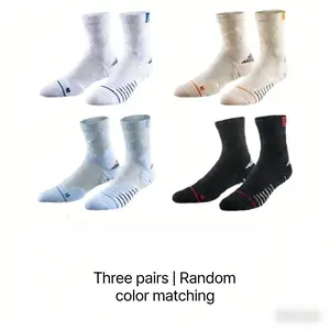 3 pairs in a pack, colors randomly matched |   Pure cotton American basketball socks |   Men's low-top |   Anti-slip sports socks |   Summer comfortable and breathable towel-soled socks
