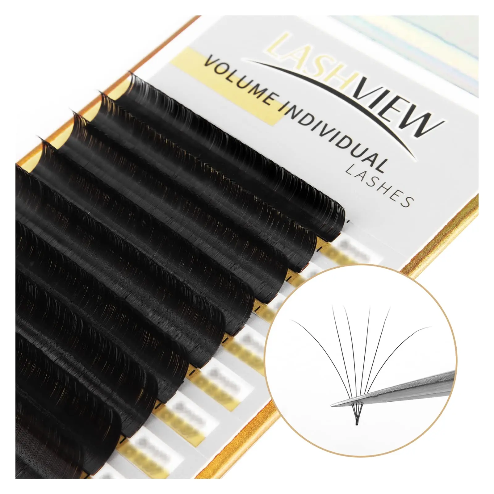 Russian Volume Lashes 0.03mm Thickness C Curl 8-15mm Mix Tray Faux Individual Eyelash Extension Soft Semi-Permanent Lashes Pure Korean(Professional Salon Use)