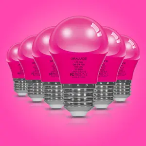 Pink Porch Light Bulb,5W A15 E26 LED Bulbs for Halloween Christmas Party Decoration and Lighting,6 Pack