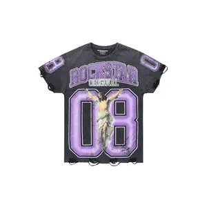 Tariqa Black/Purple Oversized T-Shirt