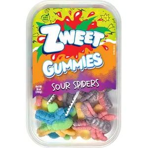 Sour Gummy Neon Spiders Candy | Zweet | 10 oz