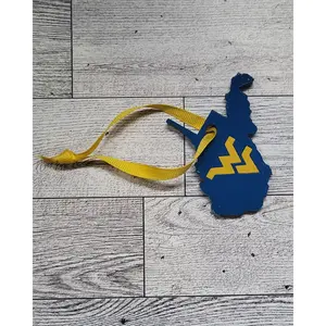 West Virginia University (WVU) State Outline Ornament – School Spirit Decor