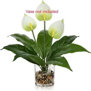High-Quality Large Crane Lily Artificial Plant, No Maintenance, Home Hotel Decoration, All-Season Use, Modern Leaf Design