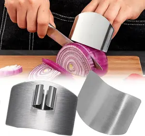 2 Pcs Stainless Steel Finger Guards For Cutting Food Avoid Hurting, Premium 304 Stainless Steel Finger Protector,Slicing Tool Finger Protectors when Cutting, Slicing, Dicing, Chopping, Fruits and Meat