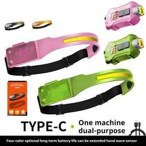 Outdoor multifunctional induction COB headlight, Type-C Rechargeable night running light,magnet strong working light emergency flashlight