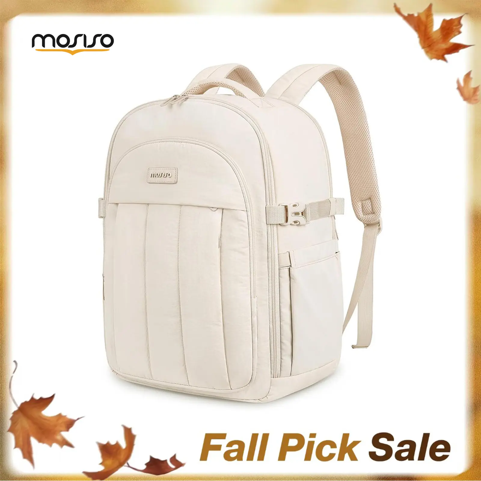 MOSISO Unisex PVC 30L Airline-Approved Travel Backpack, Lightweight Multi-Compartment Laptop Bag for Adults, Fits 15.6in Laptop, With Shoe Compartment & Multiple Pockets for Work, Flight