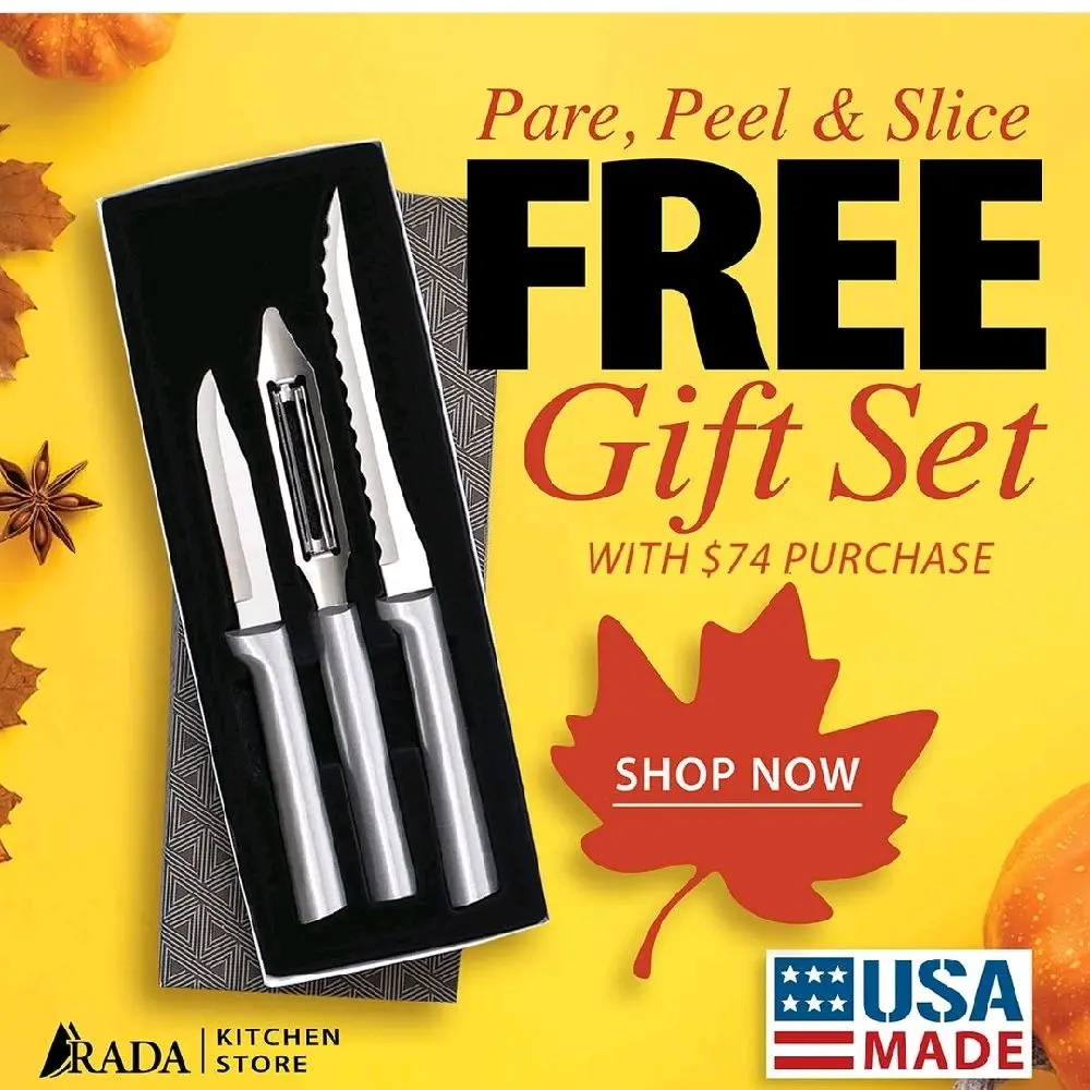 Rada Knives Pare Peel & Slice Free Gift Set with $74 Purchase USA Made Kitchen Store