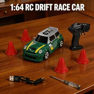 1:64 Drift RC Car 4WD Full Scale Mini Desktop Racing Car Toys For Easter Gifts Home Play Office Fun Kids Adults Indoor Racing Activity