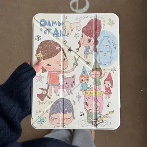 Cute Cartoon Anime Naraumi iPad Case, Hybrid Protection for iPad Pro & Air 7/6, Pen Slot, Anti-Bend Design, Unisex Tablet Cover