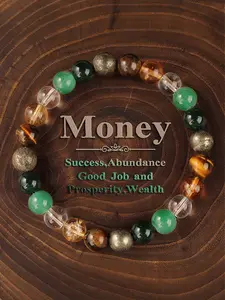 Natural Crystal Tiger Eye Beaded Bracelet, Wealth Stone Turquoise, Spiritual Jewelry, Unisex Chakra Energy Gift, Healing Crystal Bracelet