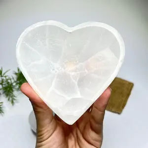 Selenite Charging Crystal Bowl Heart Shaped