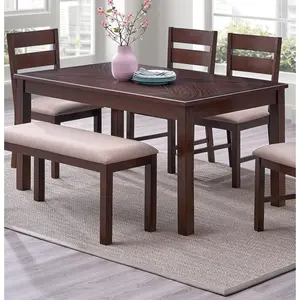 Contemporary Antique Cherry 1pc Dining Table Only Solid wood Rectangle Table Melamine Top Dining Room Furniture(High end and high-quality)