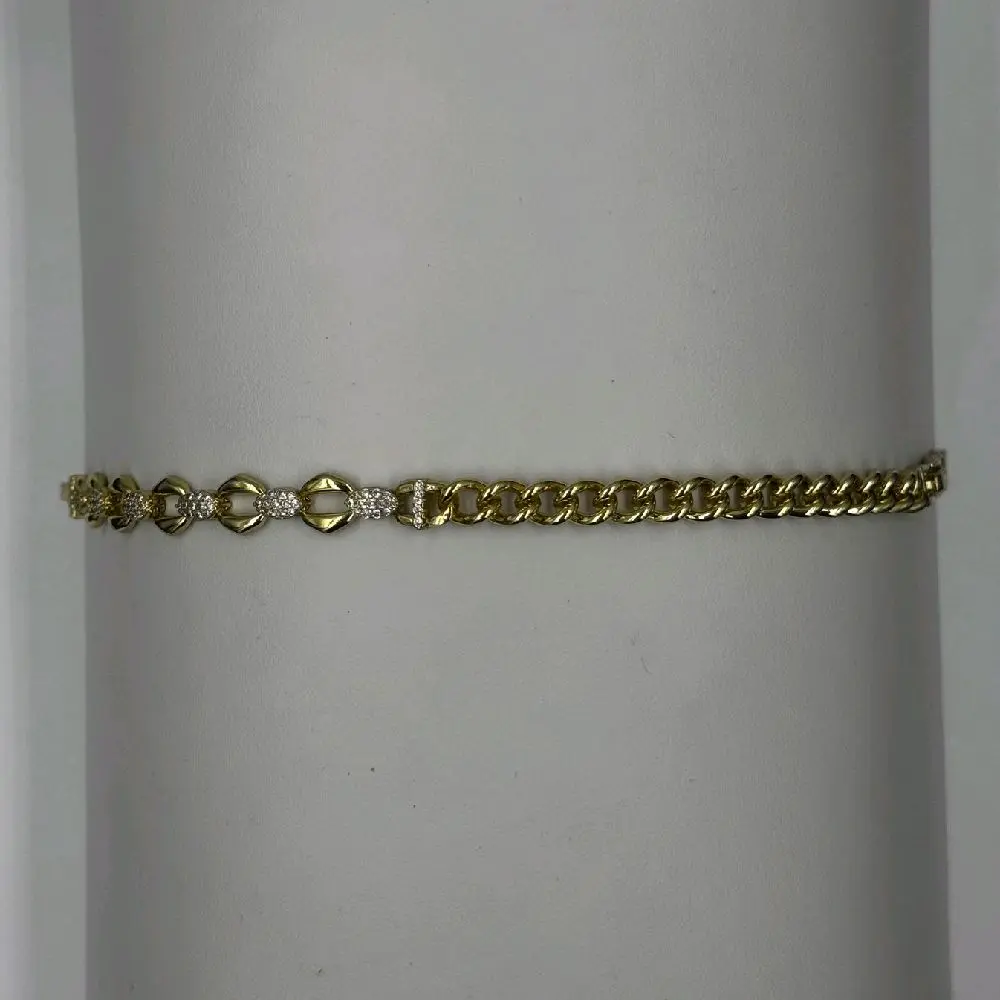 Gold Layered Crystal Link Bracelet