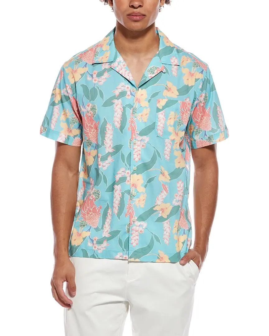 Brooks Brothers Leaf Print Camp Shirt