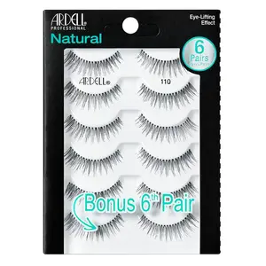 Natural Look False Eyelashes – 6 Pairs Multipack, Eye-Lifting Effect Lashes