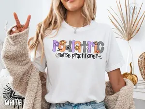 Pediatric NP Shirt, Pediatric Nurse Practitioner Halloween Shirt, Retro Checkered Peds NP T-shirt, Comfort Colors Nurse Practitioner Tee Cotton Top