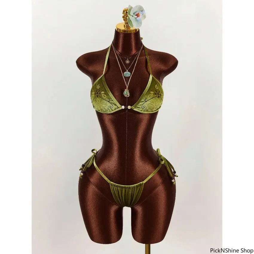 Women's 2-Piece Clothes Set - Beaded Embroidered Triangle Cup Crop Top,  Backless Sexy Bohemian Style, Lightweight Breathable Fabric, Summer  Festival Outfit, 2 Piece Sets, Crop Tops