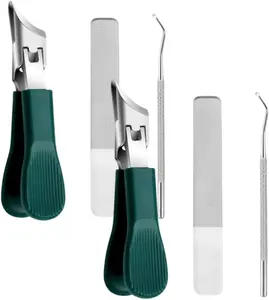 Eagle Beak Beveled Nail Clippers, Wide Jaw Opening Anti-Splash Slanted Nail Clipper Set, Eagle Beak Angled Nail Clippers 3-Piece Set, for Thick and Ingrown Nails